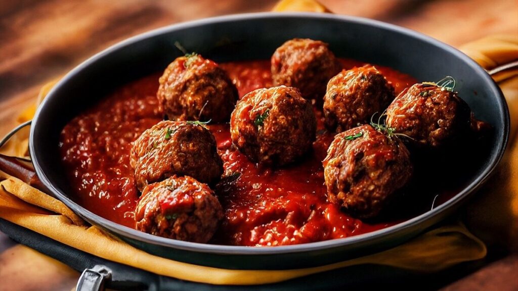 Almôndegas no molho vermelho