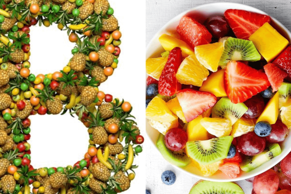 frutas com b e uma salada de frutas