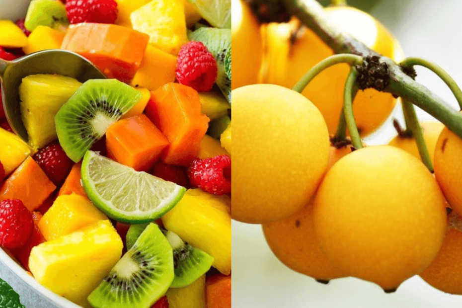 Salada de frutas e a frutas com e escropari